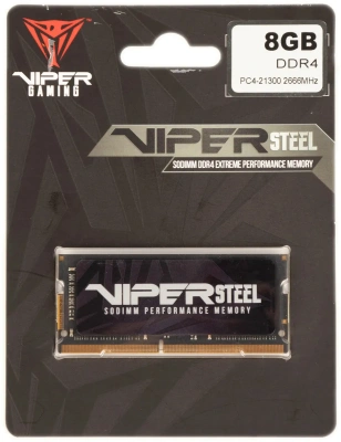 Оперативная память SO-DIMM DDR 4 DIMM 8Gb PC21300, 2666Mhz, Patriot Viper Steel (PVS48G266C8S) (retail) [PVS48G266C8S]