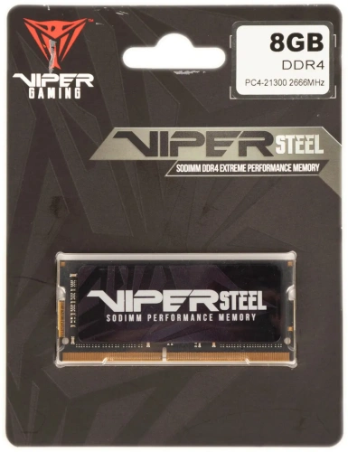 Оперативная память SO-DIMM DDR 4 DIMM 8Gb PC21300, 2666Mhz, Patriot Viper Steel (PVS48G266C8S) (retail) [PVS48G266C8S]