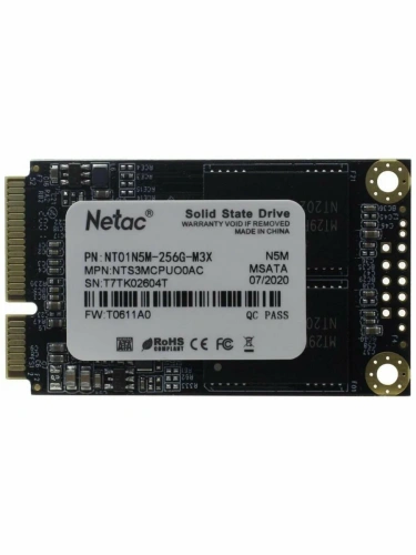 Твердотельный накопитель Netac N5M mSATA SATAIII [NT01N5M-256G-M3X]