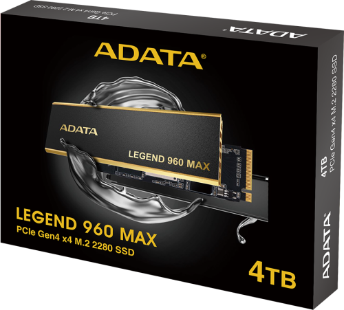 Накопитель SSD ADATA LEGEND 960 MAX, 4Tb, M.2 2280, PCIe 4.0 x4, NVMe, R/W 7400/6800, с радиатором [ALEG-960M-4TCS]