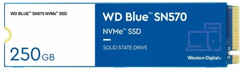 Накопитель SSD WD Blue SN570, 250Gb, PCIe 3.0 x4, M.2 2280, NVMe, R/W 3300/1200 [WDS250G3B0C]