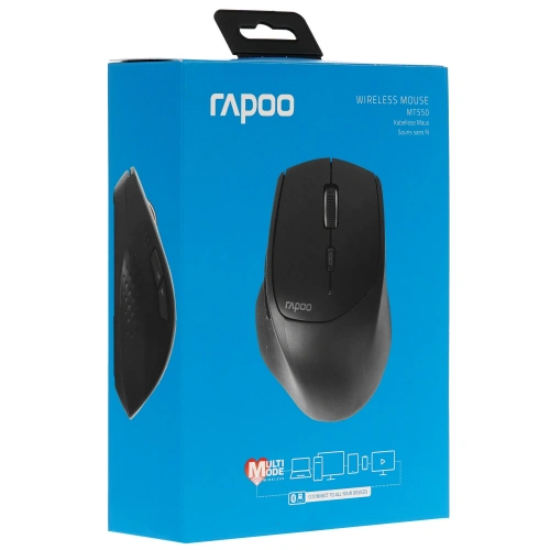 Мышь беспроводная Rapoo MT550 черный, 1600 dpi, радиоканал, Bluetooth [17745]