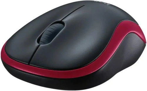 Мышь беспроводная Logitech M185, красный, 1000 dpi, радиоканал, USB, кнопки - 3 [910-002240/910-002633]