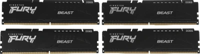 Оперативная память DDR 5 DIMM 128Gb PC41600, 5200Mhz, Kingston FURY Beast Black XMP CL40 (Kit of 4) (KF552C40BBK4-128) [KF552C40BBK4-128]