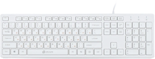 Клавиатура Oklick 500M проводная, USB, белый [500M]