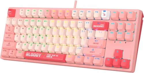 Клавиатура A4Tech Bloody S87 Energy проводная USB розовый [S87 USB  ENERGY PINK]