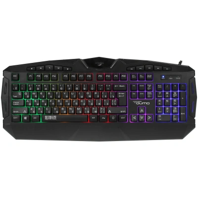 Игровая клавиатура Qumo Antares K60, проводная, 104 + 10 клавиш мультимедиа, встроенные радужная подсветка [K60]