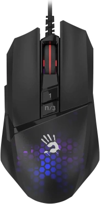 Мышь проводная A4Tech Bloody W65 Max Mini черный, 12000 dpi, USB, кнопки - 9 [W65 MAX MINI HONEYCOMB]