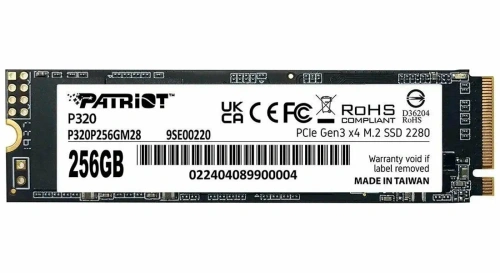 Накопитель SSD Patriot PCIe 3.0 x4 256GB P320 M.2 2280 [P320P256GM28]