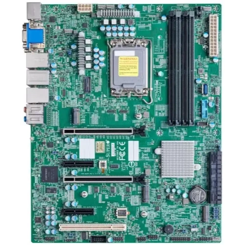 Серверная материнская плата Supermicro, LGA 1700, Intel W680, 4xDDR5 ECC/non-ECC, 8xSATA-III, 3xM.2 PCIe, 2xPCI-E 5.0 x16, 2xPCI-E x4, 2xGigabit LAN, 1x2.5Gb LAN, 4xUSB-A 3.2 Gen 2, 1xUSB-C, 1xVGA, 1xDVI-D, 1xDP, 1xHDMI, ATX [MBD-X13SAE-F-B]