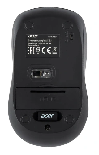 Мышь беспроводная Acer OMR131 черный, 1000 dpi, радиоканал, USB, кнопки - 3 [ZL.MCEEE.01E]