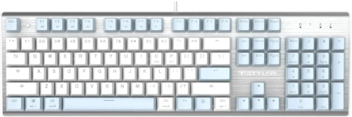 Клавиатура A4Tech Fstyler FS100 Neon проводная, USB, синий/белый [FS100 синий/белый]