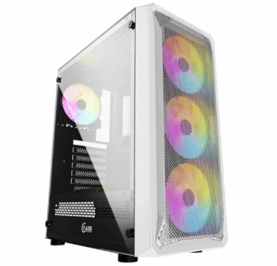 Компьютерный корпус Powercase Mistral Z4 White, Tempered Glass, Mesh, 4x 120mm 5-color LED fan, белый, ATX [CMIZW-L4]