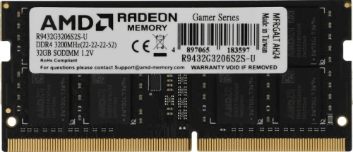 Оперативная память AMD 32GB DDR4 3200MHz (1x32GB), SO-DIMM, non-ECC, RTL R9432G3206S2S-U [R9432G3206S2S-U]