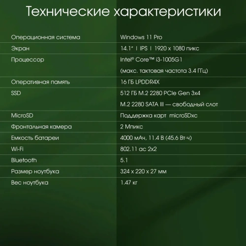 Ноутбук Digma Pro Fortis Core i3 1005G1 [DN14P3-ADXW01]