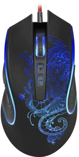 Мышь проводная Defender Venom GM-640L черный, 3200 dpi, USB, кнопки - 8 [52640]