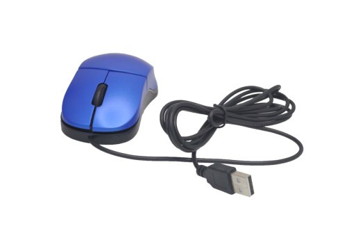 Мышь проводная Qumo Simple Office M92 синий, 1000 dpi, USB, кнопки - 3 [M92 Blue]