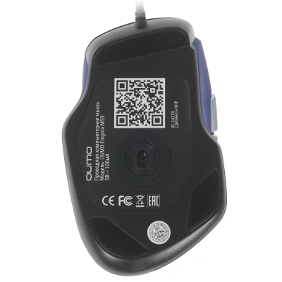 Мышь проводная Qumo Office Enigma M59 синий, 2400 dpi, USB, кнопки - 7 [24278]