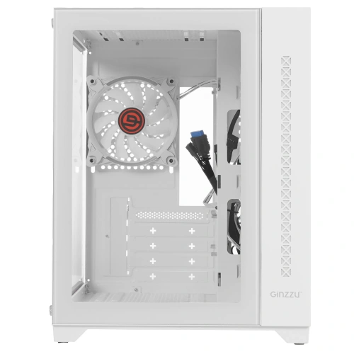 Компьютерный корпус Ginzzu V450 RGb белый CRC6 FAN12CM RGb*3 [V450]