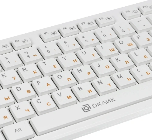 Клавиатура Oklick 500M проводная, USB, белый [500M]