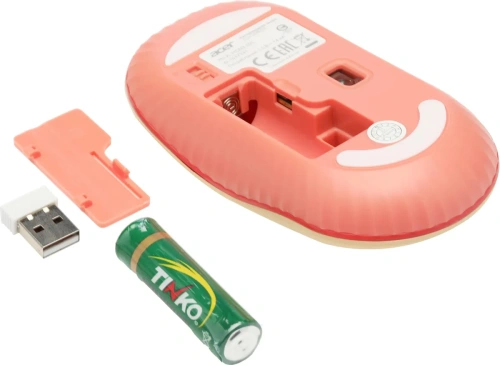 Мышь беспроводная Acer OMR205 бежевый/розовый, 1200 dpi, кнопки - 3 [ZL.MCEEE.02L]