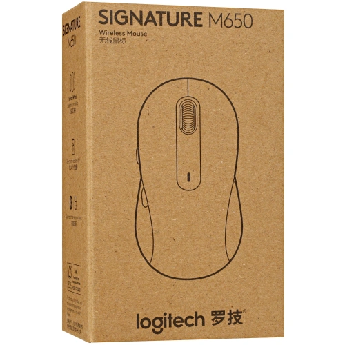 Мышь беспроводная Logitech Signature M650 графитовый, 4000 dpi, радиоканал, Bluetooth [910-006259]