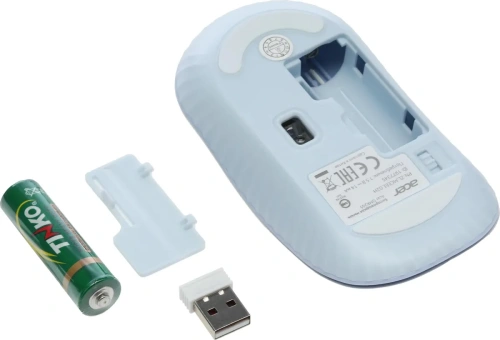 Мышь беспроводная Acer OMR205 белый/голубой, 1200 dpi, кнопки - 3 [ZL.MCEEE.02H]