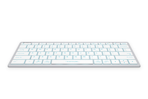 Клавиатура A4Tech Fstyler FX61 проводная, USB, белый/синий [FX61 белый/синий ]