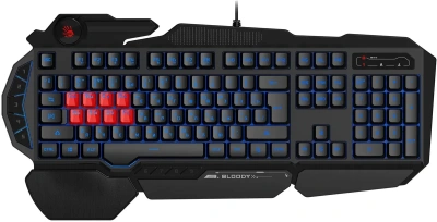 Клавиатура A4Tech Bloody B318 черный USB Multimedia Gamer LED (подставка для запястий) [B318]
