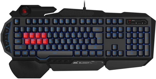 Клавиатура A4Tech Bloody B318 черный USB Multimedia Gamer LED (подставка для запястий) [B318]