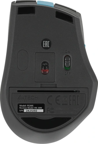 Мышь беспроводная A4Tech Fstyler серый/синий, 2000 dpi, радиоканал [FG30S]