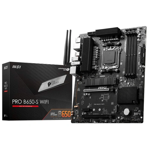 Материнская плата MSI PRO B650-S WIFI, AM5, AMD B650, 4xDDR5, 4xSATA [PRO B650-S WIFI]