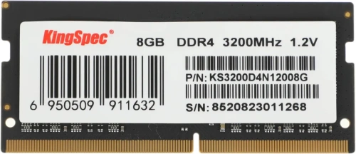 Оперативная память Kingspec 8Gb DDR4 3200MHz SO-DIMM KS3200D4N12008G RTL PC4-25600 SO-DIMM 260-pin 1.2В Ret [KS3200D4N12008G]