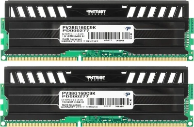 Оперативная память Patriot 8Gb DDR3 1600MHz (4GbX2) VIPER3 DIMM CL9 [PV38G160C9K] Black [PV38G160C9K]