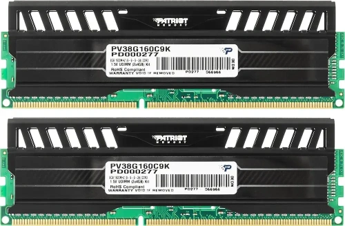 Оперативная память Patriot 8Gb DDR3 1600MHz (4GbX2) VIPER3 DIMM CL9 [PV38G160C9K] Black [PV38G160C9K]