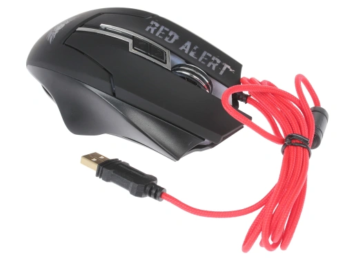 Мышь проводная Qumo Dragon War Red Alert черный, 2400 dpi, USB, кнопки - 7 [21957]