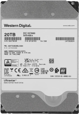 Жесткий диск HDD Western Digital WUH722020BLE604 20TB 7200rpm SATA-III 512Mb 3.5&quot; [0F38765]