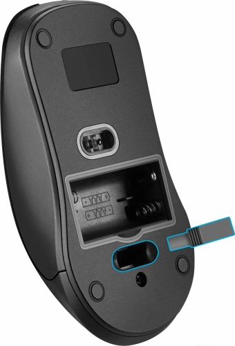 Мышь беспроводная Defender Nexus MS-195 черный, 1600 dpi, радиоканал, USB, кнопки - 4 [52195]