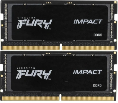 Память оперативная Kingston FURY Impact PnP черный 32Gb 5600MT/s DDR5 CL40 SODIMM (Kit of 2) KF556S40IBK2-32 [KF556S40IBK2-32]