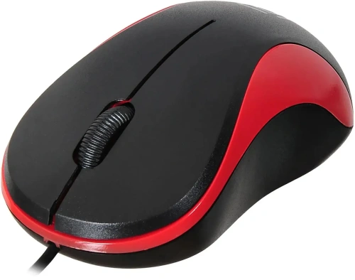 Мышь проводная Oklick 115S черный/красный, 1200 dpi, USB, кнопки - 3 [115S черный/красный]