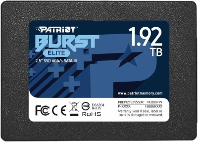 Накопитель SSD Patriot Burst Elite 1,92TB, SATA 2.5&quot;, 450/320, RET [PBE192TS25SSDR]