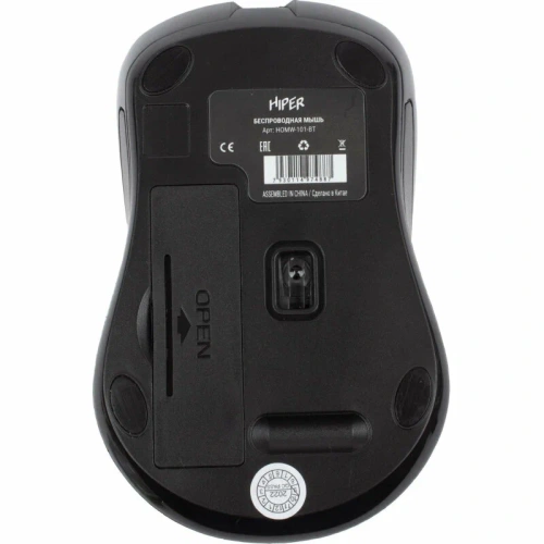 Мышь беспроводная HIPER HOMW-101-BT черный, 1600 dpi,  кнопки - 4 [HOMW-101-BT]