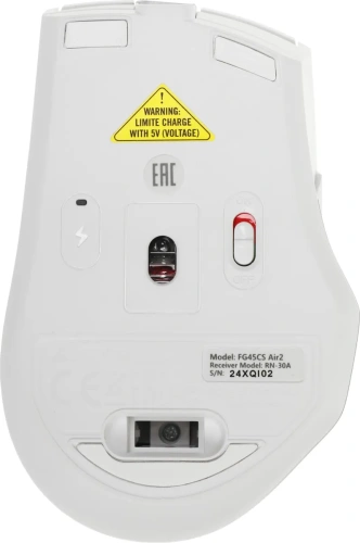 Мышь беспроводная A4Tech Fstyler FG45CS Air2 белый/серебристый, 2000 dpi, кнопки - 7 [FG45CS AIR2 USB (SILVER WHITE)]