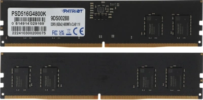 Оперативная память DDR5 2x8Gb 4800MHz Patriot PSD516G4800K Signature RTL PC5-38400 CL40 DIMM 288-pin 1.1В [PSD516G4800K]