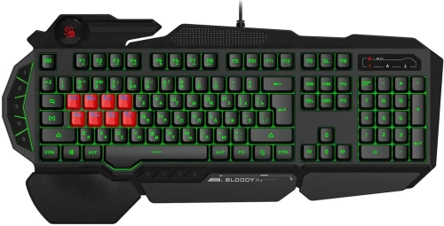 Клавиатура A4Tech Bloody B318 черный USB Multimedia Gamer LED (подставка для запястий) [B318]