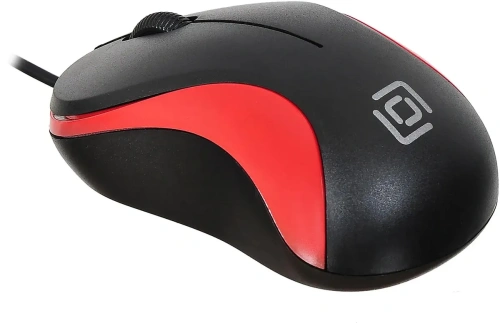 Мышь проводная Oklick 115S черный/красный, 1200 dpi, USB, кнопки - 3 [115S черный/красный]
