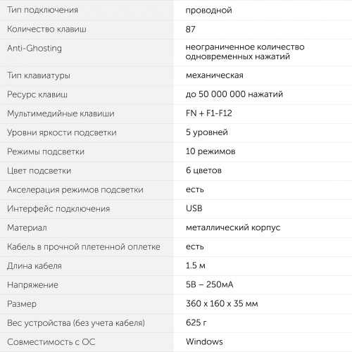 Клавиатура Oklick 969G SHOTGUN проводная, USB, черный [969G]