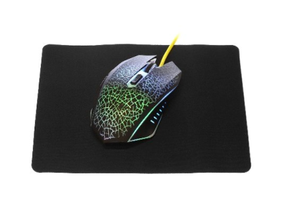 Мышь Qumo Solaris M10 + коврик, проводная, оптическая, 800/1200/1600/2200 dpi [SW-GM550]