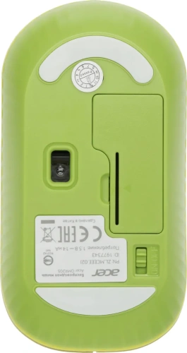 Мышь беспроводная Acer OMR205 зеленый/желтый, 1200 dpi, кнопки - 3 [ZL.MCEEE.02J]