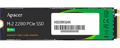 Накопитель SSD Apacer AS2280Q4X, 512Gb, M.2 2280, PCIe 4.0 x4, NVMe, R/W 4500/2500, с радиатором [AP512GAS2280Q4X-1]